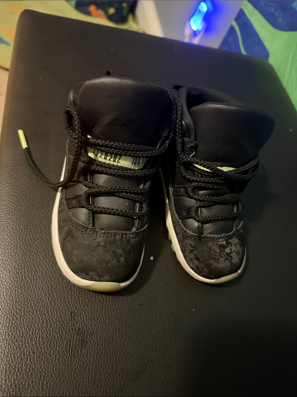 Jordan Kids Black High-Top Sneakers with White Soles